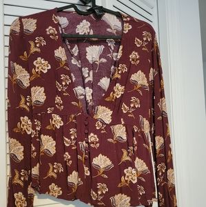 Forever21 blouse, US small, printed maroon